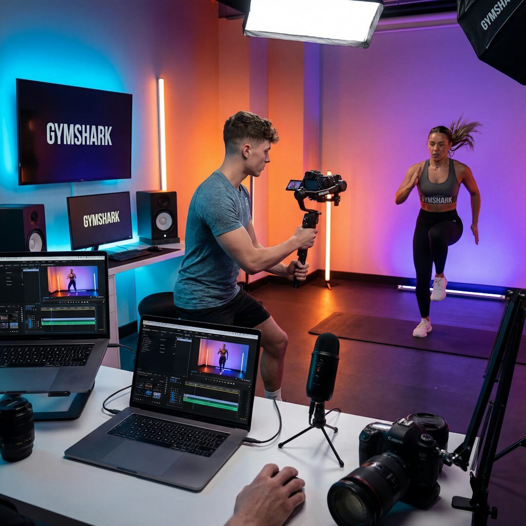Production team collaborating in a professional broadcast studio